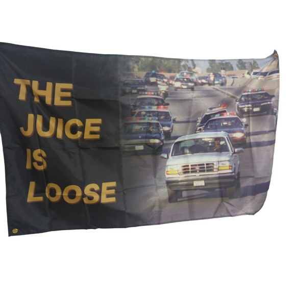 "The Juice Is loose" OJ Simpson Long Banner Gag Gift Birthday Party Funny 5X3ft - Picture 1 of 1